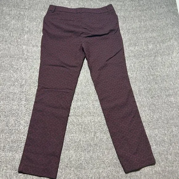 Mario Serrani Pants Italy Size 10 Burgundy Chino Ankle Casual Business Womens‎ - Picture 10 of 10
